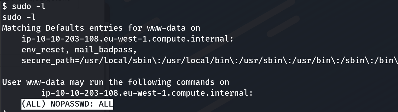 Fig 9: user’s permission with `sudo` command